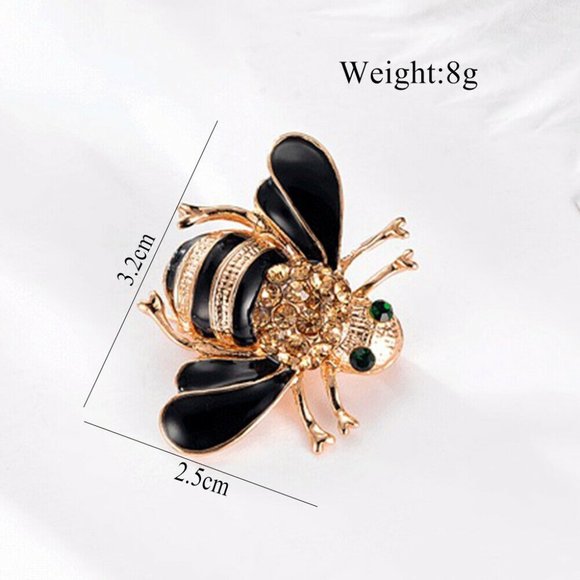 NWOT Gold Rhinestone Bumblebee Brooch Pin - Picture 4 of 6